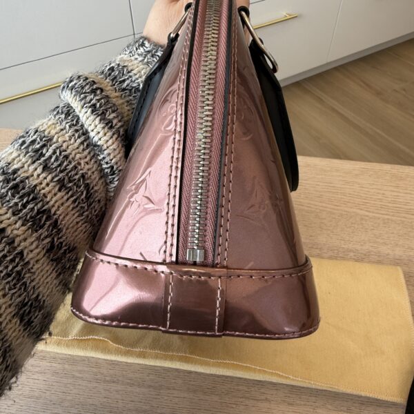 Louis Vuitton Alma Handbag Metallic Monogram Vernis with Leather BB