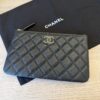 Chanel Caviar Quilted Crystal Enamel Cosmetic Case Black