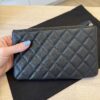 Chanel Caviar Quilted Crystal Enamel Cosmetic Case Black