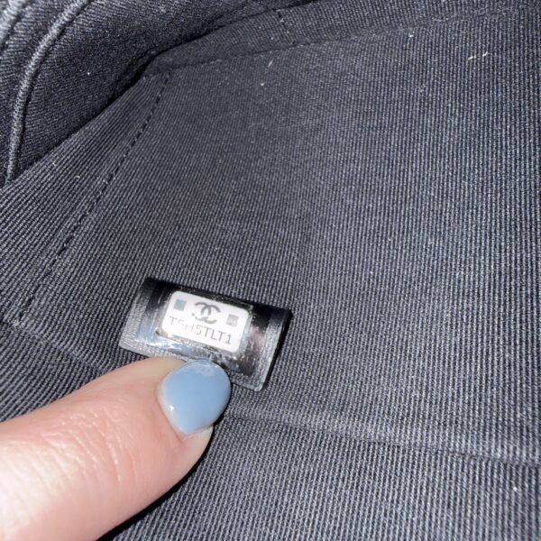 Chanel Caviar Quilted Crystal Enamel Cosmetic Case Black