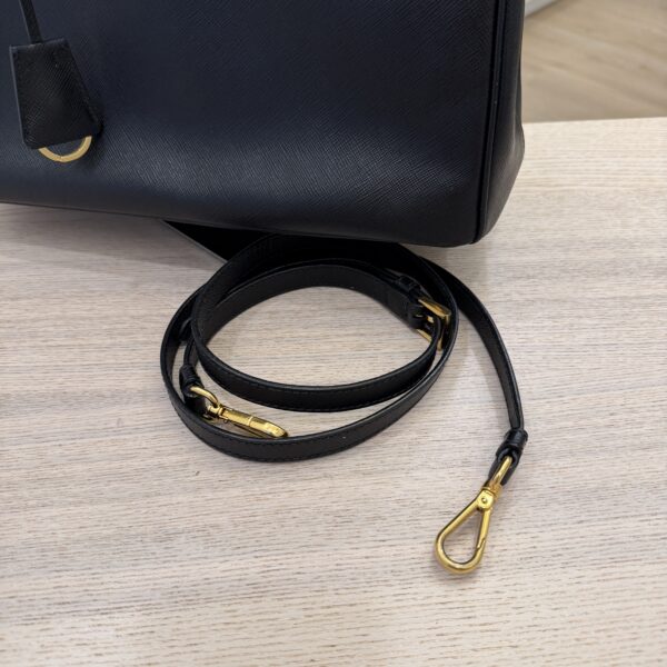 Prada Saffiano Small Galleria Double Zip Tote Black