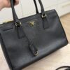 Prada Saffiano Small Galleria Double Zip Tote Black