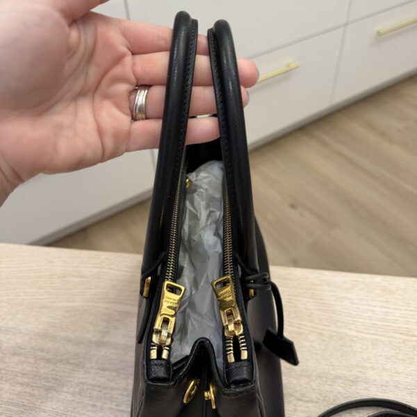 Prada Saffiano Small Galleria Double Zip Tote Black