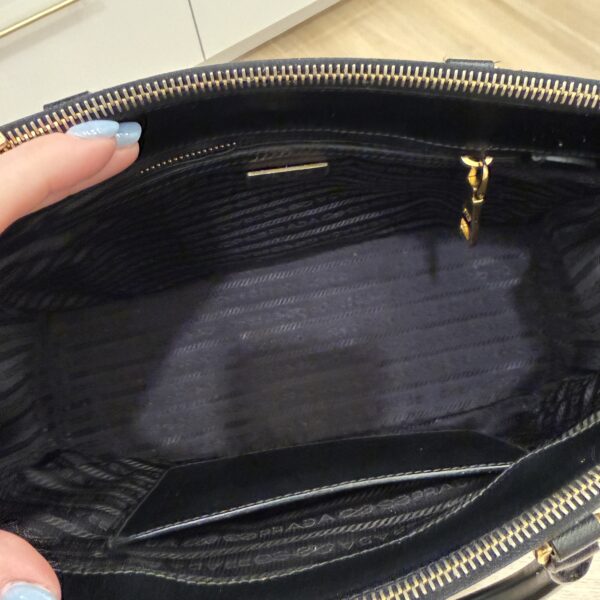 Prada Saffiano Small Galleria Double Zip Tote Black