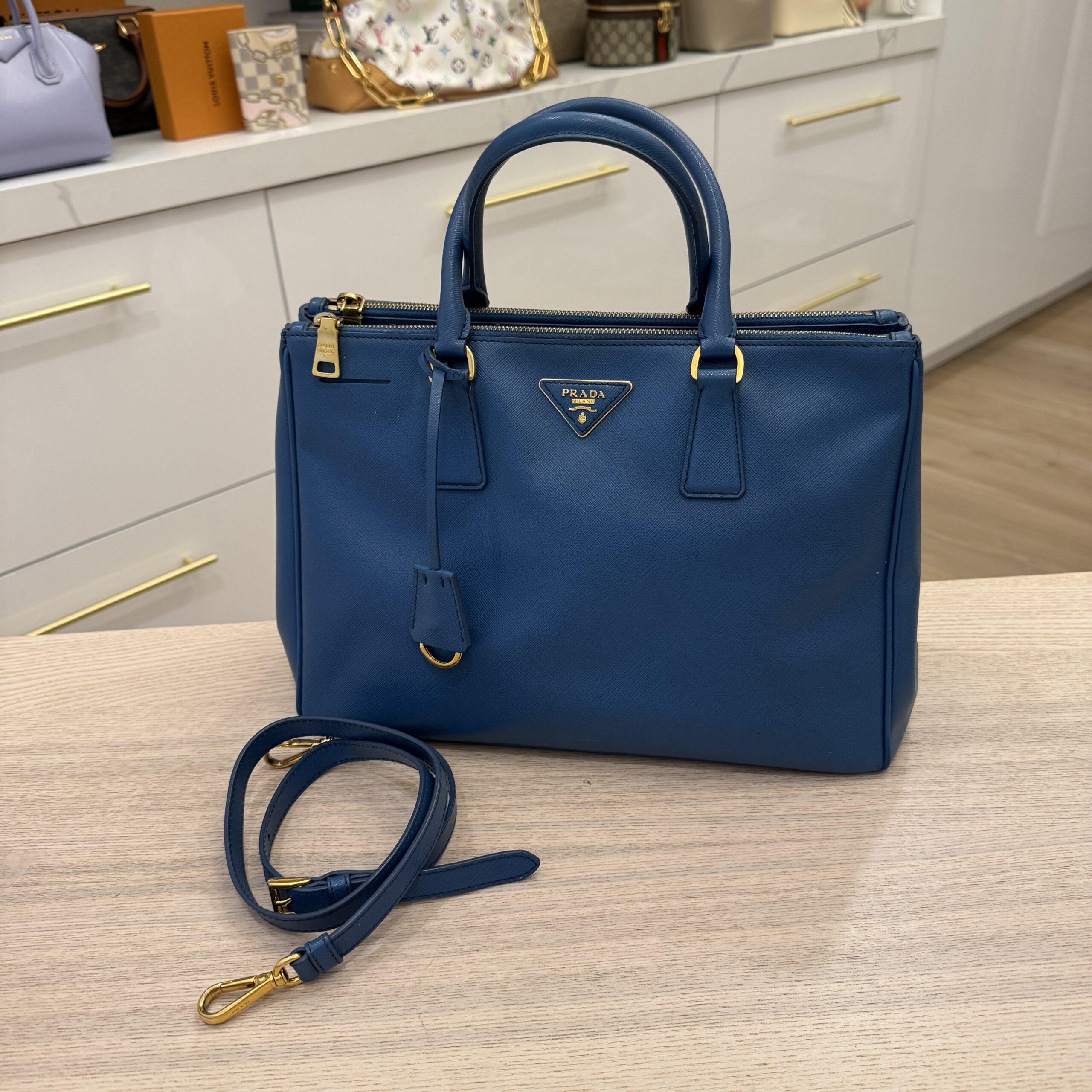 Prada Saffiano Medium Galleria Double Zip Tote