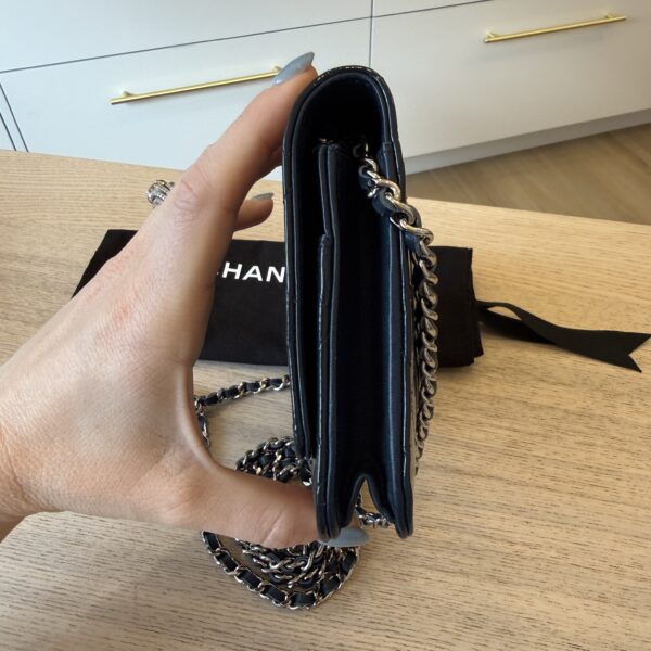 Chanel Patent Quilted CC Logo Wallet on Chain WOC