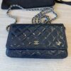 Chanel Patent Quilted CC Logo Wallet on Chain WOC