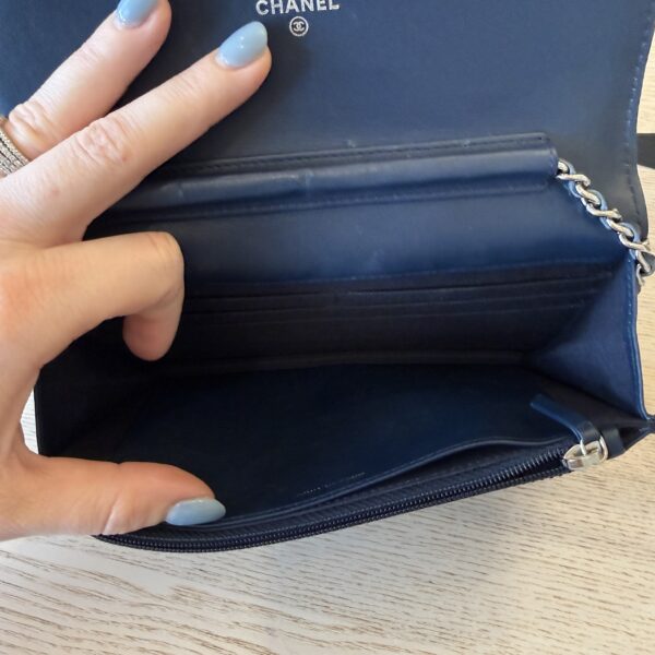 Chanel Patent Quilted CC Logo Wallet on Chain WOC