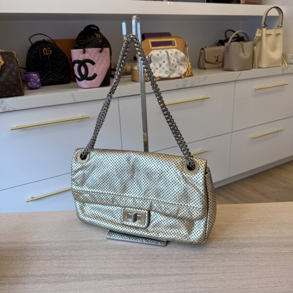 Chanel Metallic Gold Perforated Leather 2.55 Reissue Flap 225