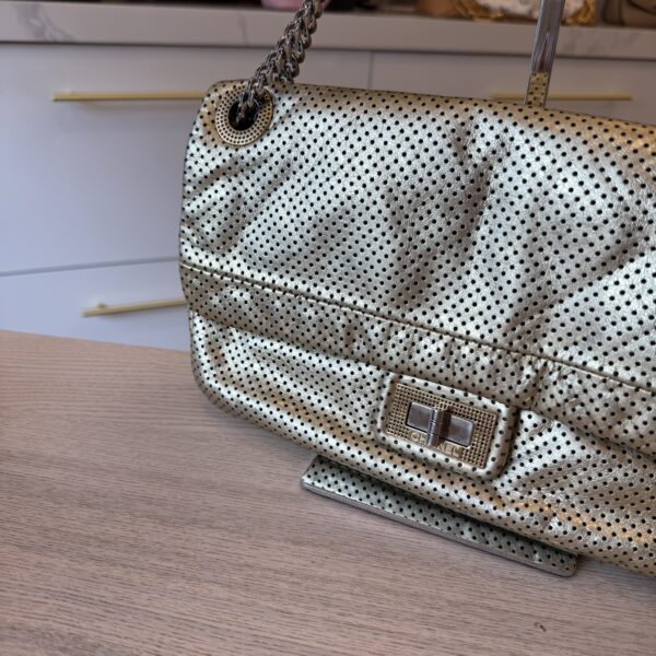 Chanel Metallic Gold Perforated Leather 2.55 Reissue Flap 225