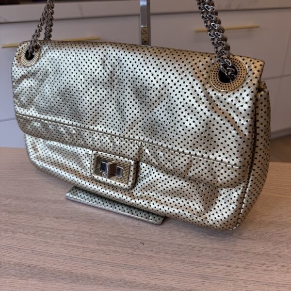 Chanel Metallic Gold Perforated Leather 2.55 Reissue Flap 225