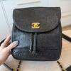 Chanel 24K Triple CC Backpack Black Gold Hardware