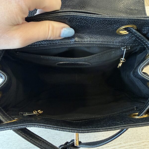 Chanel 24K Triple CC Backpack Black Gold Hardware