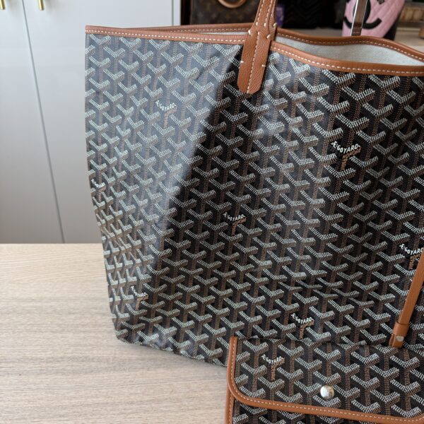 Goyard Goyardine Saint Louis GM Black and Tan