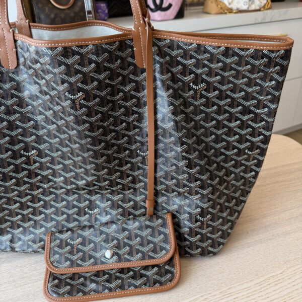 Goyard Goyardine Saint Louis GM Black and Tan