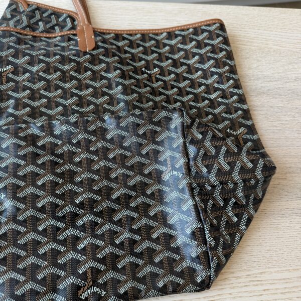 Goyard Goyardine Saint Louis GM Black and Tan