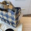 LOEWE Font Gingham Small Raffia Tote Bag