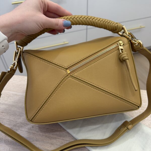 Loewe Calfskin Small Woven Puzzle Bag Sahara