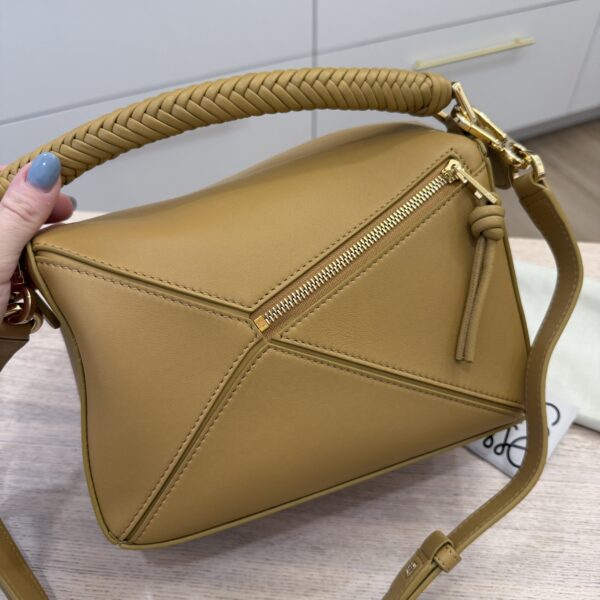 Loewe Calfskin Small Woven Puzzle Bag Sahara