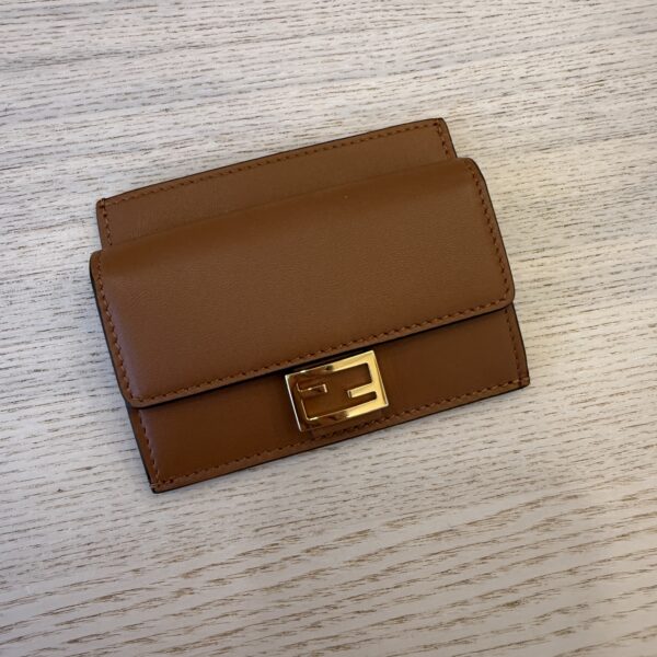 Fendi Baguette Card Holder Beige Nappa Leather Card Holder