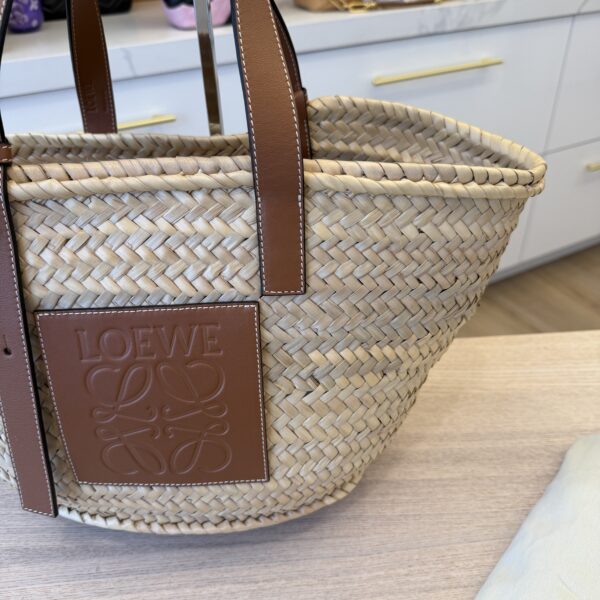 Loewe Raffia Basket Tote Bag Natural Tan