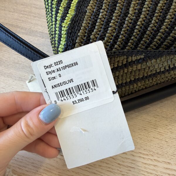 Loewe Raffia Calfskin Small Puzzle Bag Anise Olive