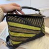 Loewe Raffia Calfskin Small Puzzle Bag Anise Olive