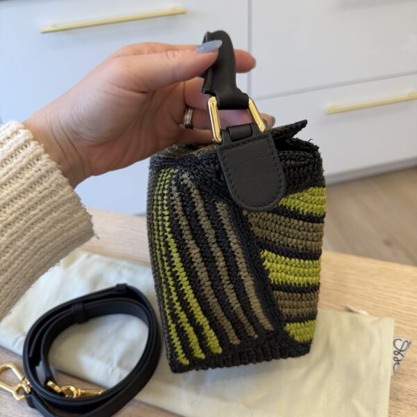 Loewe Raffia Calfskin Small Puzzle Bag Anise Olive