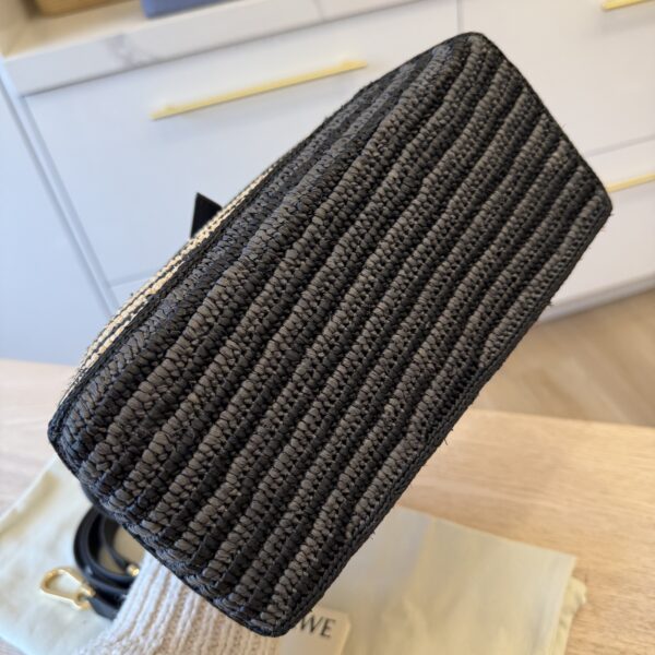 Loewe Raffia Calfskin Small Puzzle Bag Natural Tan