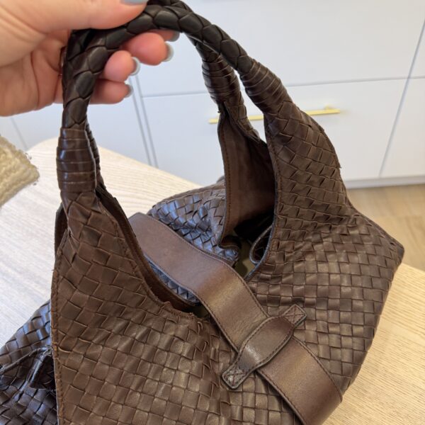 Bottega Veneta Campana Leather Handbag Brown
