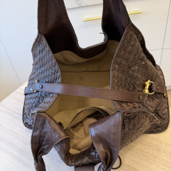Bottega Veneta Campana Leather Handbag Brown