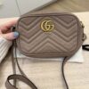 Gucci Calfskin Matelasse Mini GG Marmont Chain Shoulder Bag Porcelain Rose