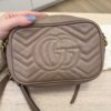 Gucci Calfskin Matelasse Mini GG Marmont Chain Shoulder Bag Porcelain Rose