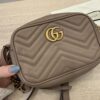 Gucci Calfskin Matelasse Mini GG Marmont Chain Shoulder Bag Porcelain Rose