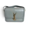 Saint Laurent (YSL) Smooth Calfskin Small Solferino Satchel Acqua