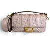 Fendi Nappa FF 1974 Embossed Baguette Rose