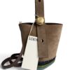 LOEWE x Paula's Ibiza Mini Pebble Suede & Raffia Bucket Bag