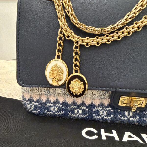 Chanel Nude Medallion Reissue 2.55 Flap Bag Calfskin with Knit Wool 226