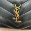 Saint Laurent (YSL) Lambskin Chevron Quilted Small Loulou Bag Black GHW