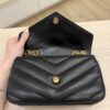 Saint Laurent (YSL) Lambskin Chevron Quilted Small Loulou Bag Black GHW