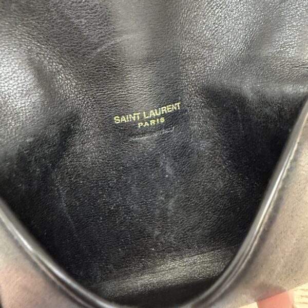 Saint Laurent (YSL) Lambskin Chevron Quilted Small Loulou Bag Black GHW