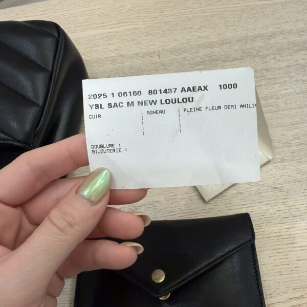 Saint Laurent (YSL) Lambskin Chevron Quilted Small Loulou Bag Black GHW