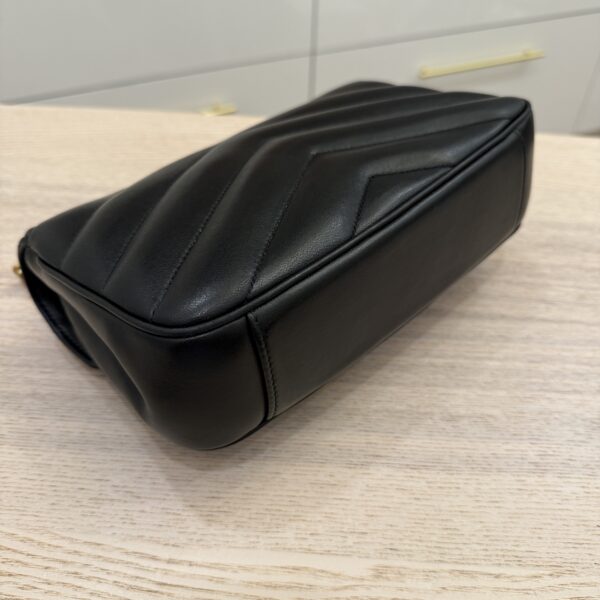 Saint Laurent (YSL) Lambskin Chevron Quilted Small Loulou Bag Black GHW