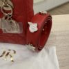 Christian Dior Lambskin Cannage Small Lady Dior Dark Red Gold Hardware Lucky Badges Strap