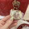 Christian Dior Lambskin Cannage Small Lady Dior Dark Red Gold Hardware Lucky Badges Strap