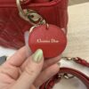 Christian Dior Lambskin Cannage Small Lady Dior Dark Red Gold Hardware Lucky Badges Strap