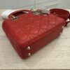 Christian Dior Lambskin Cannage Small Lady Dior Dark Red Gold Hardware Lucky Badges Strap