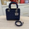 Christian Dior Lambskin Cannage Medium Lady Dior Silver Hardware Lotus