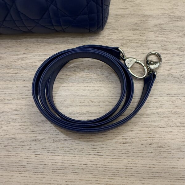 Christian Dior Lambskin Cannage Medium Lady Dior Silver Hardware Lotus