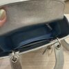 Christian Dior Metallic Grained Calfskin Cannage Small Lady Dior Silver and Silver Hardware